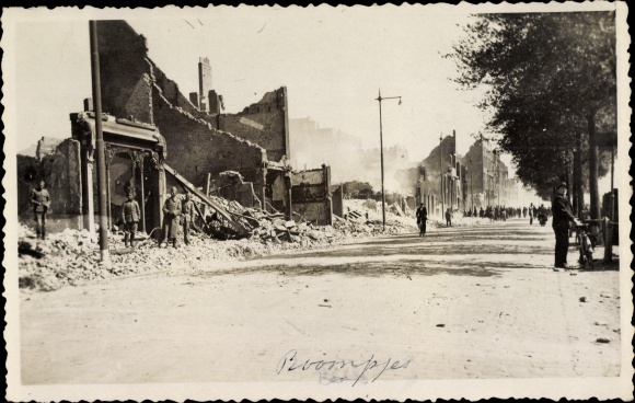 foto Rotterdam Zuid-Holland Nederland, Boompjes, oorlogsschade, II WO