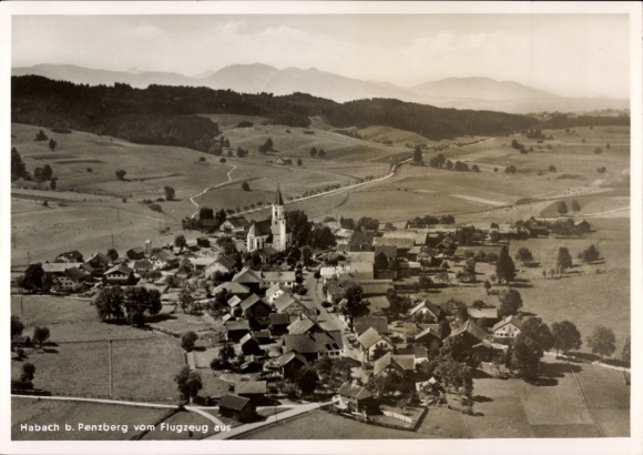 Ak Habach Opper-Beieren, luchtfoto
