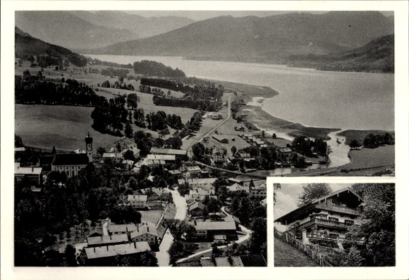 Postcard Gmund am Tegernsee Upper Bavaria, aerial photograph