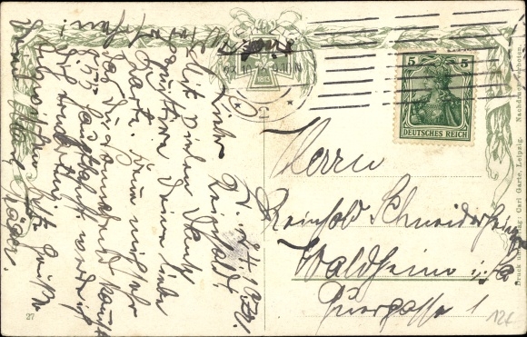 Artist Postcard Wasser, Leipzig in Saxony, view of the Monument to the Battle of the Nations, inauguration 1913