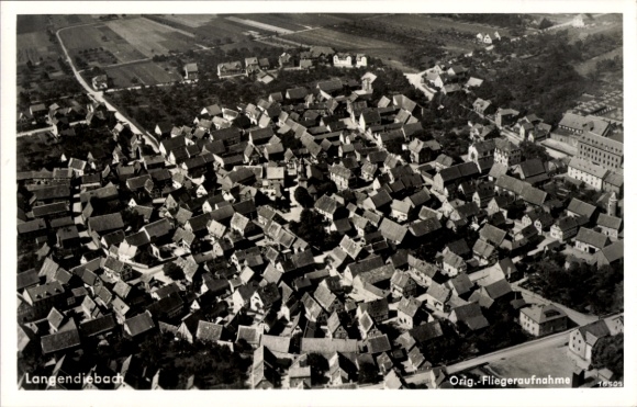 Postcard Langendiebach Erlensee in Hesse, aerial photograph