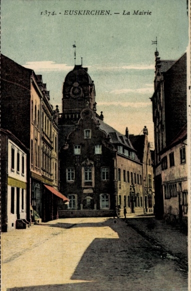 Postcard Euskirchen North Rhine Westphalia, town hall, street, historical architecture, daylight