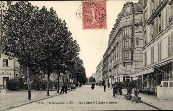 Ak Charenton le Pont Val de Marne, Straße, Bäume, Gebäude,  , Poststempel