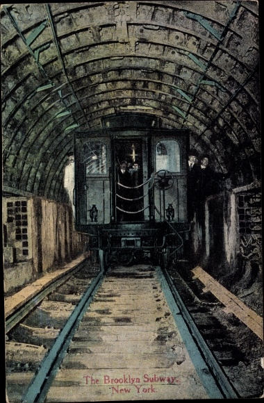 Postcard New York City USA, Brooklyn Subway