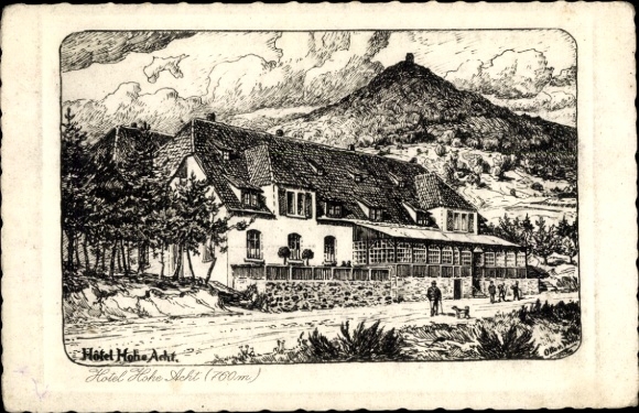Artist Postcard Adenau in the Eifel, Hotel Hohe Acht