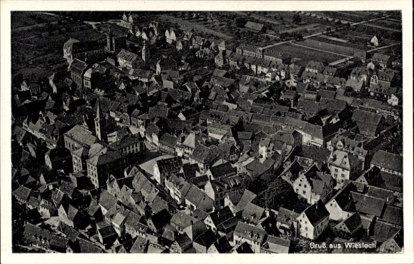 Ak Wiesloch in Baden, Fliegeraufnahme