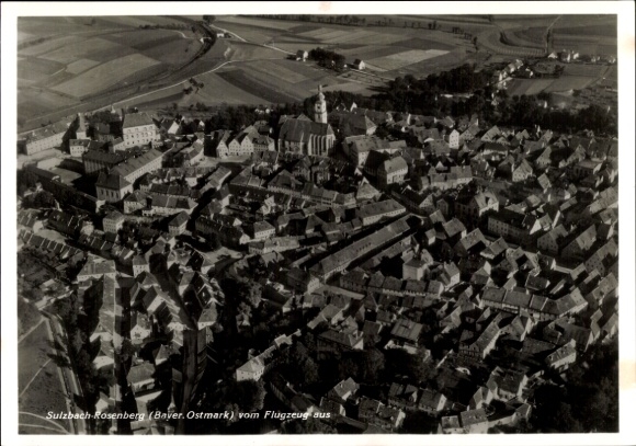 Postcard Sulzbach Rosenberg Franconian Alb Upper Palatinate, aerial photograph