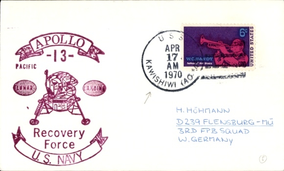 Brief Raumfahrt USA, Apollo 13, USS Kawishiwi