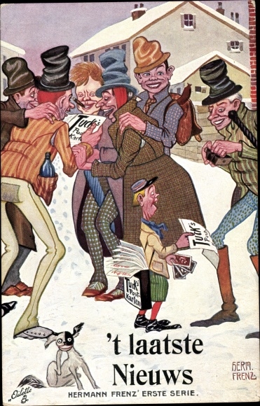 Artist PC Frenz, Herm., first series, newspaper seller