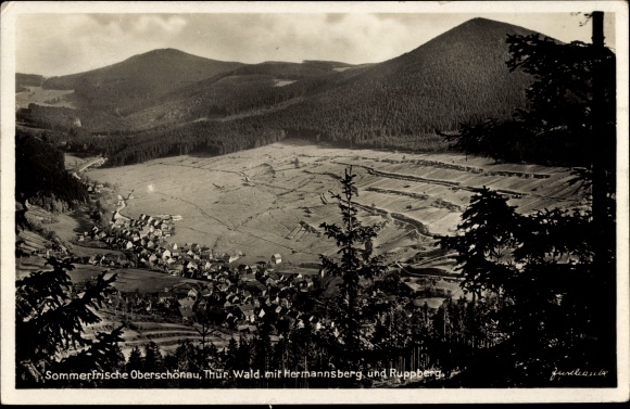 Postcard Oberschönau Steinbach Hallenberg in the Thuringian Forest, Hermannsberg, Ruppberg