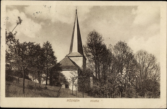Postcard Rödgen Obersdorf Wilnsdorf North Rhine Westphalia, church