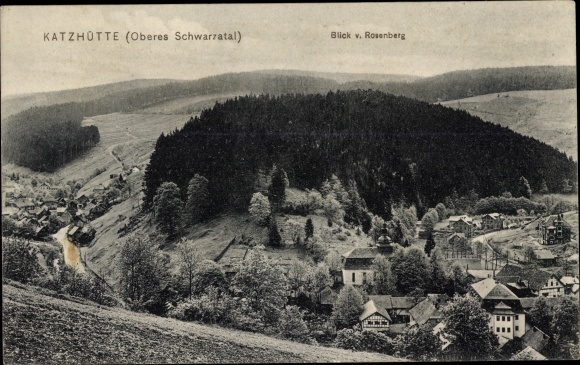 KP Katzhütte w Schwarzatal, widok z Rosenberga na miejscu