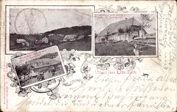Ak Oberibach Ibach im Schwarzwal, Gesamtansicht, Gasthaus