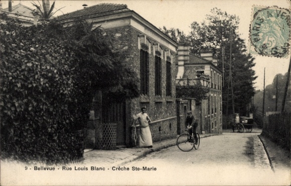 Ak Bellevue Hauts de Seine, Rue Louis Blanc, Crêche Ste-Marie