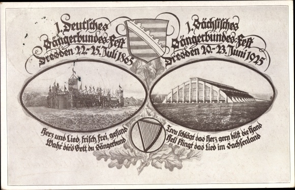 Passepartout PC Dresden, 1st Saxon Singers&#39; Association Festival 1925, Anniversary of the Singers&#39; Association Festival 1865