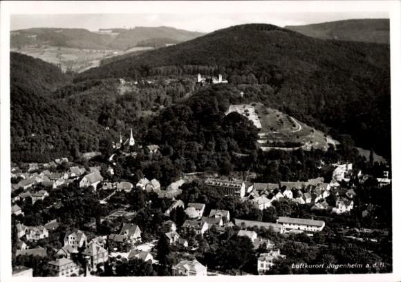 Ak Jugenheim an der Bergstraße Hessen, Luftaufnahme