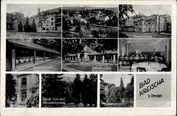 Postcard Kreischa near Dresden, Various views of sanatoriums, Bad Dresden