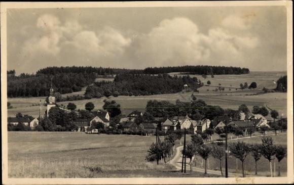 Postcard Bärenwalde Erzgebirge Crinitzberg in Saxony, holiday home Hubertushöhe, view of the place