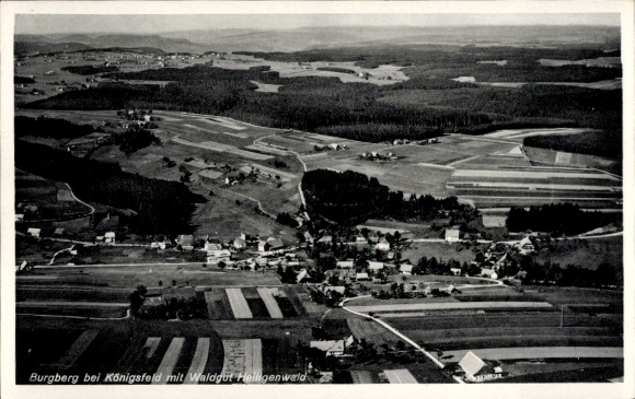 Ak Burgberg Königsfeld im Schwarzwald, Fliegeraufnahme