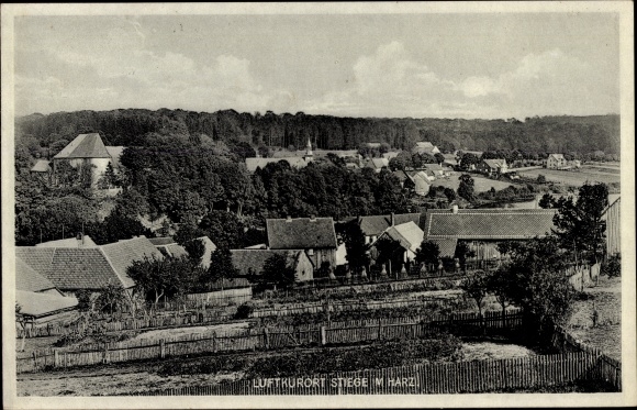 Ak Stiege Oberharz am Brocken, uitzicht op de stad