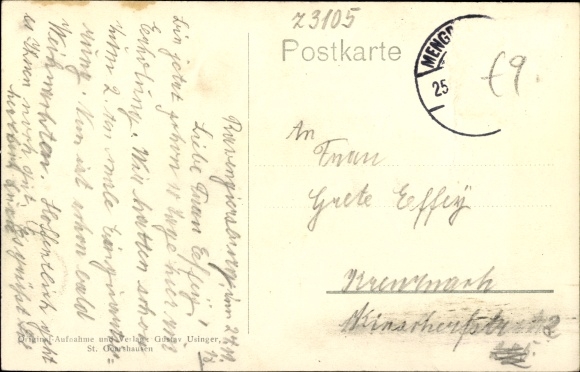 Postcard Ravengiersburg Rhineland Palatinate, Inn Chr Morschheiser, partial view, church
