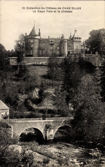 CPA Chastellux-sur-Cure Yonne, Le Vieux Pont i le Château