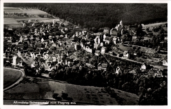 Ak Altensteig im Schwarzwald Württemberg, Fliegeraufnahme