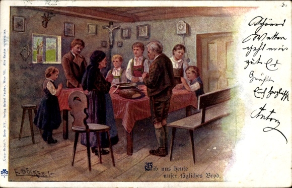 Kunstenaar Ak Döcker, E., Familie bij genade