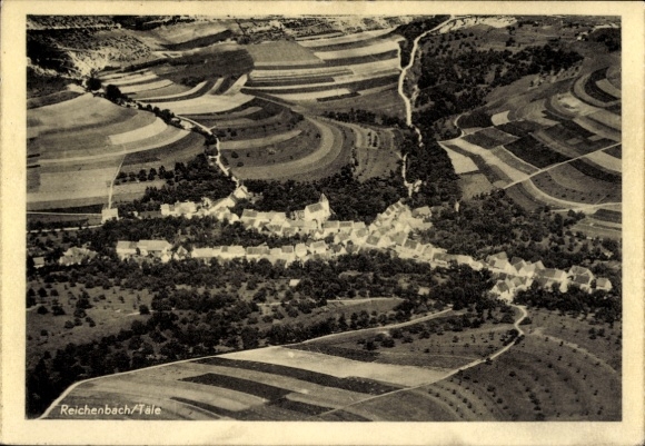 Postcard Reichenbach im Täle Deggingen in Württemberg, aerial photograph