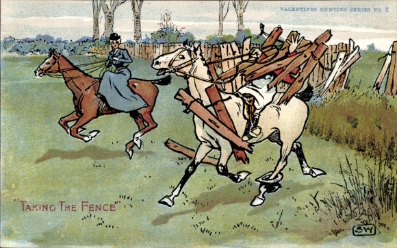 Künstler Ak Hindernisrennen, Taking the Fence