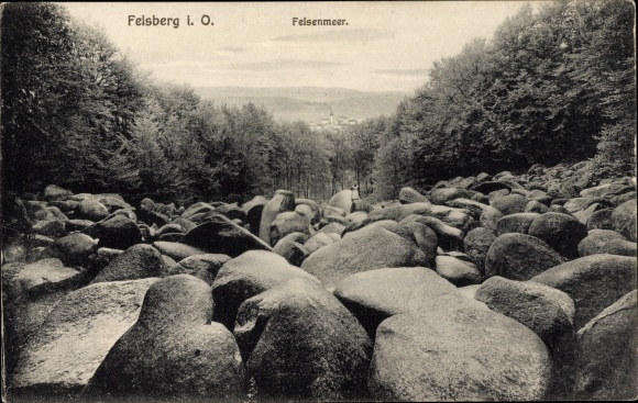 Postcard Felsberg in the Odenwald Hesse, Felsenmeer