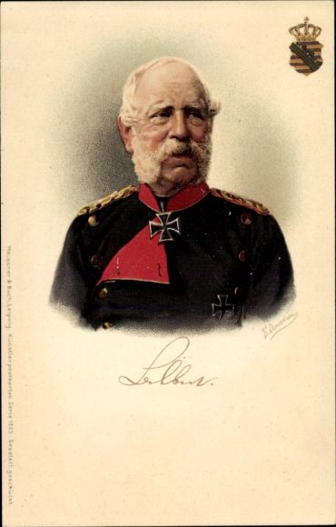 Kunstenaar litho Donadini, Antonio Ermenegildo, koning Albert van Saksen, portret