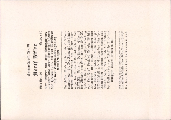 Collection picture Adolf Hitler, Werner von Fritsch, Werner von Blomberg, Collection No. 15 picture 146