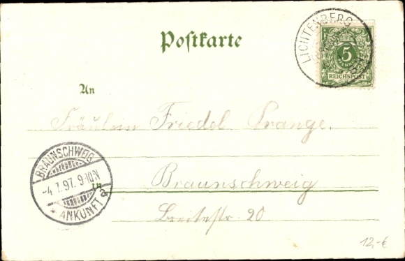 Chromo-Litho Lichtenberg Salzgitter in Lower Saxony, Burgberg, economy, pavilion