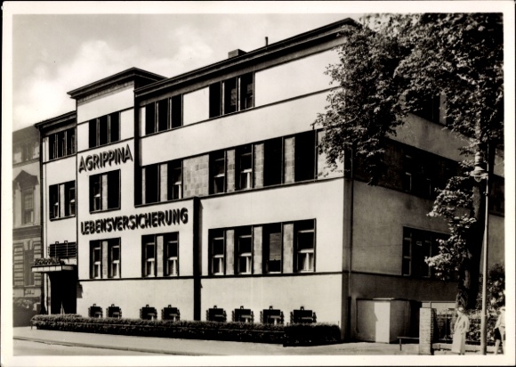 Postcard Berlin Schöneberg, office building of Agrippina Lebensversicherungs AG, Mackensenstraße 16