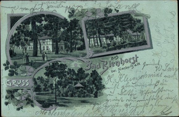Moonlight Chromo-Litho Bad Blenhorst Balge Lower Saxony, bathhouse, guest and lodging houses, pavilion