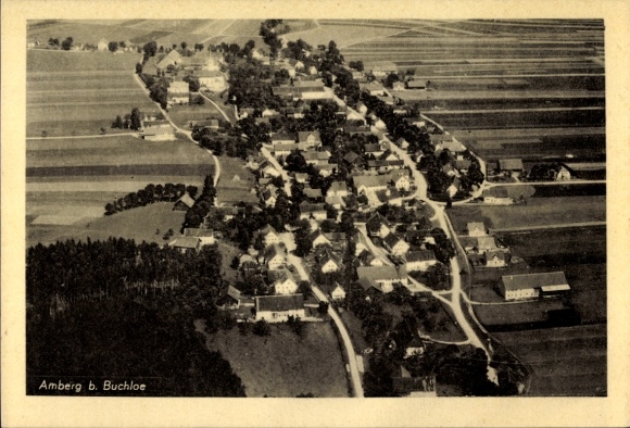 Postcard Amberg in Swabia, near Buchloe, aerial photograph