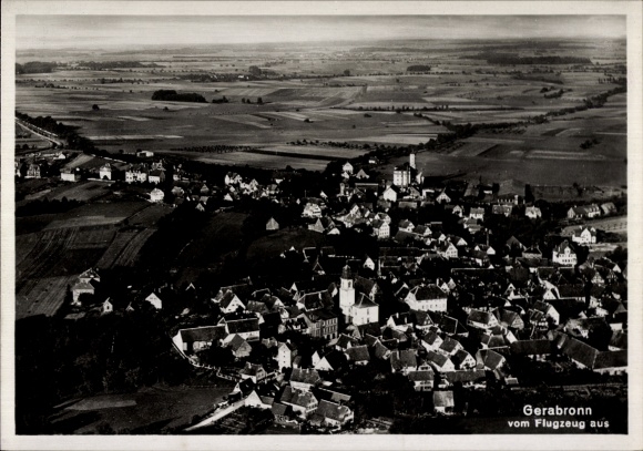 Postcard Gerabronn in Württemberg, aerial photograph