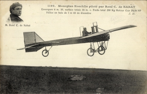 Postcard Monplan Koechlin under the direction of Rene C. Nabat