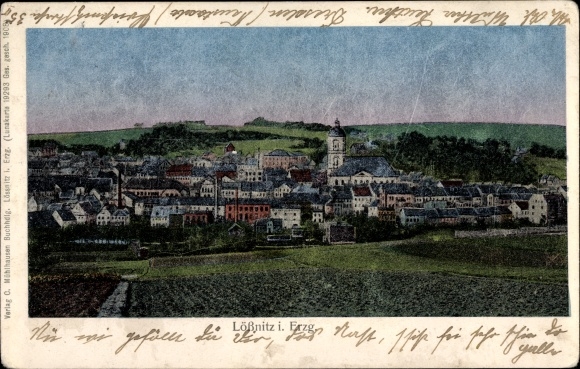 Luna Postcard Lößnitz Lößnitz in the Ore Mountains, general view