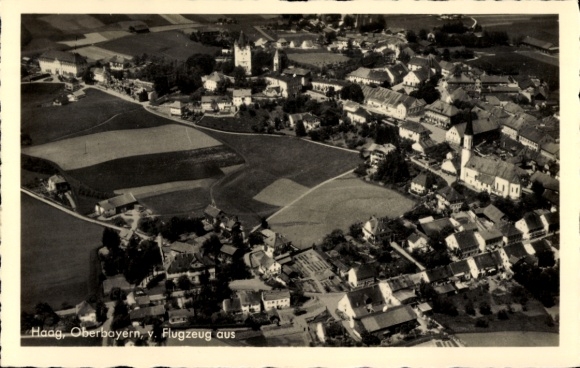 Postcard Haag in Oberbayern, aerial photograph