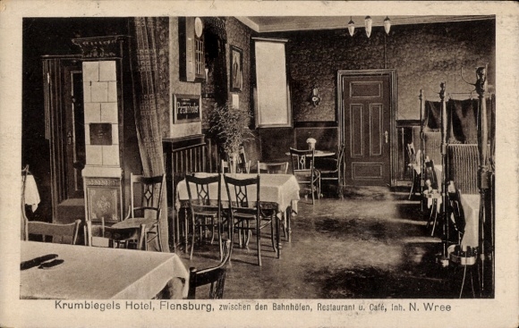 Ak Flensburg in Schleswig Holstein, Krumbiegels Hotel