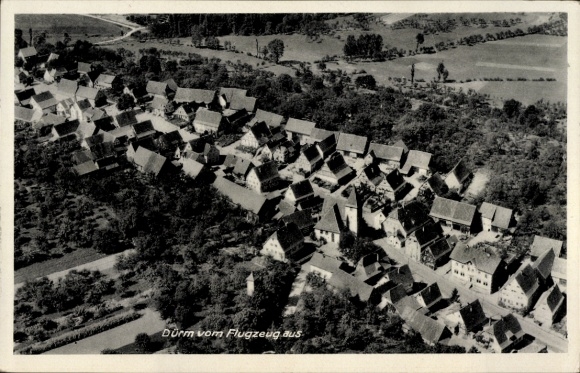 Postcard Dürrn in Baden, aerial photograph