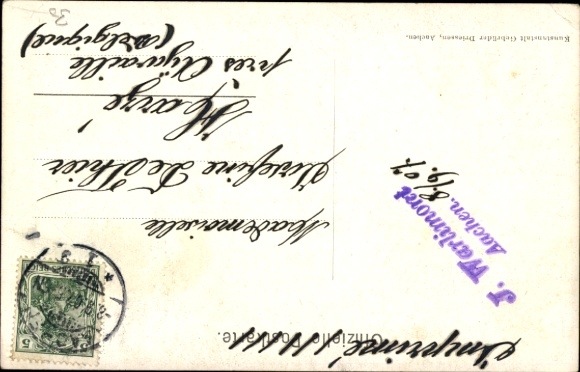 Postcard Aachen, Crafts Exhibition 1907, Special Exhibition for Christian Art