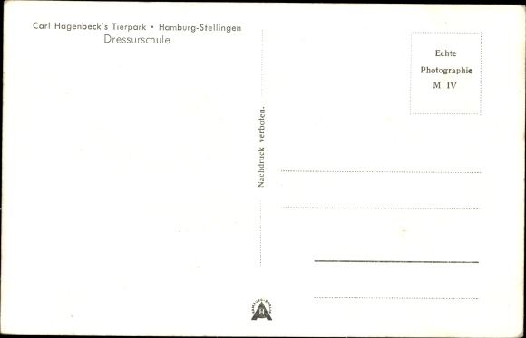 PC Hamburg Stellingen, Carl Hagenbeck&#39;s zoo, dressage school, donkey, monkey, bear, seals