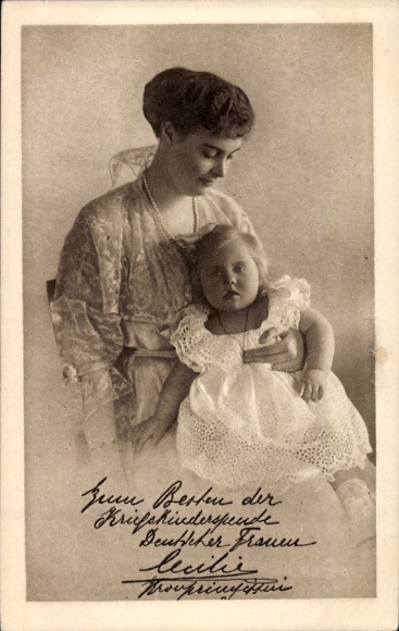 Postcard Crown Princess Cecilie of Prussia, Princess Alexandrine, War Children Donation Day 1916