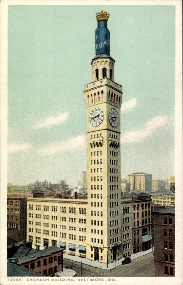 Briefkaart Baltimore Maryland de VS, Emerson Building