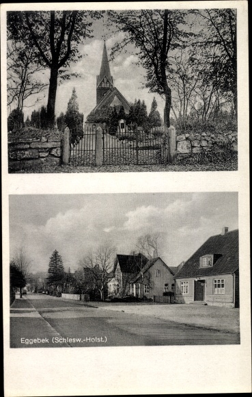 Ak Eggebek Kreis Flensburg, Kirche, Straßenansicht