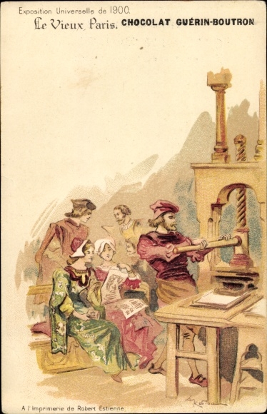 Artist Chromo-Litho Robida, A., Exposition Universelle de 1900, A l&#39;Imprimerie de Robert Estienne