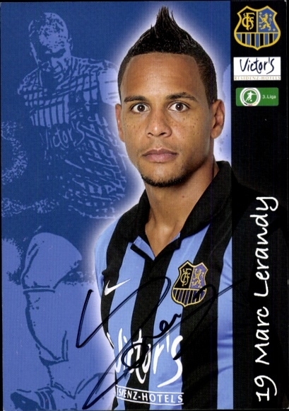 Autograph card footballer Marc Lerandy, 1. FC Saarbrücken, autograph